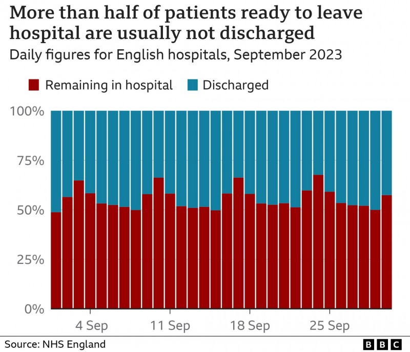 Chart showing delayed discharges