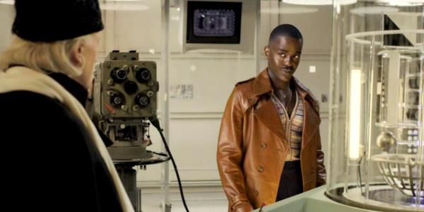 David Bradley and Ncuti Gatwa as William Hartnell and The Fifteenth Doctor in An Adventure in Space and Time 