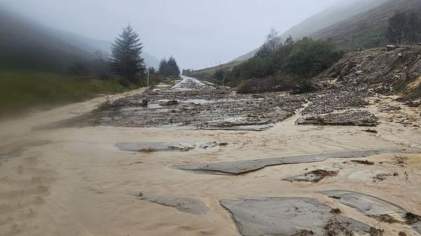 The landslide on the A83. Pic: @NWTrunkRoads