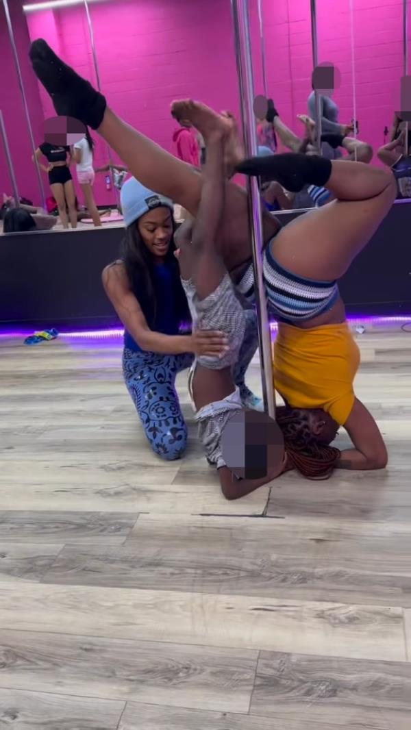 Young pole dancers