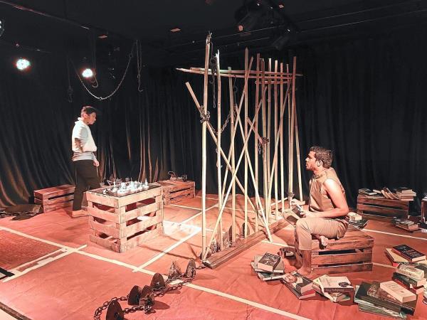 A bilingual theatre show 'Kedarah' (Devour), a story a<em></em>bout post-global warming Earth, was shown in Penang in March this year. Directed and written by Yusof Bakar, the show - starring Husnul Hadi and Ivan Gabriel (right) - captures a dystopian world with mankind living in famine. Photo: Yusof Bakar