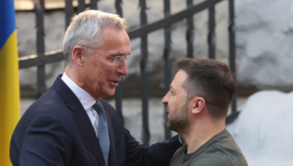 NATO Secretary General Jens Stoltenberg meets with President of Ukraine Volodymyr Zelenskyy