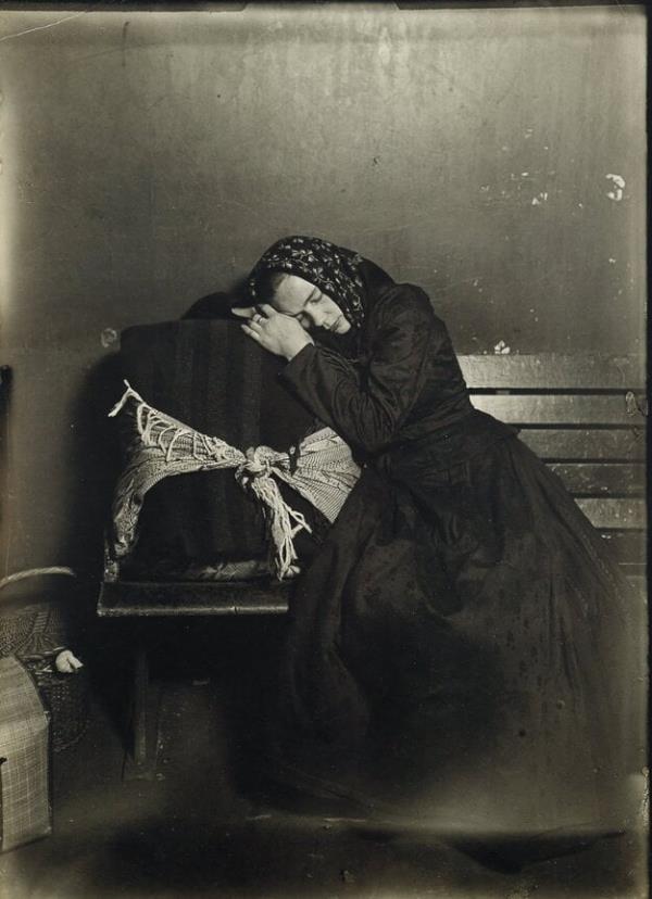 A young Slovak woman at Ellis Island in 1905.