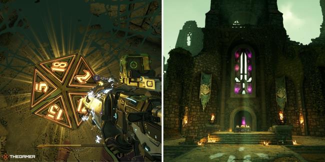 tiny tina's wo<em></em>nderlands - dungeon entrance on left, dungeon location on map on righ<em></em>t (1)