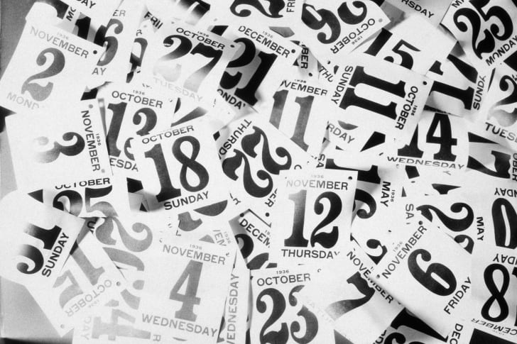 pile of tear-off calendar pages